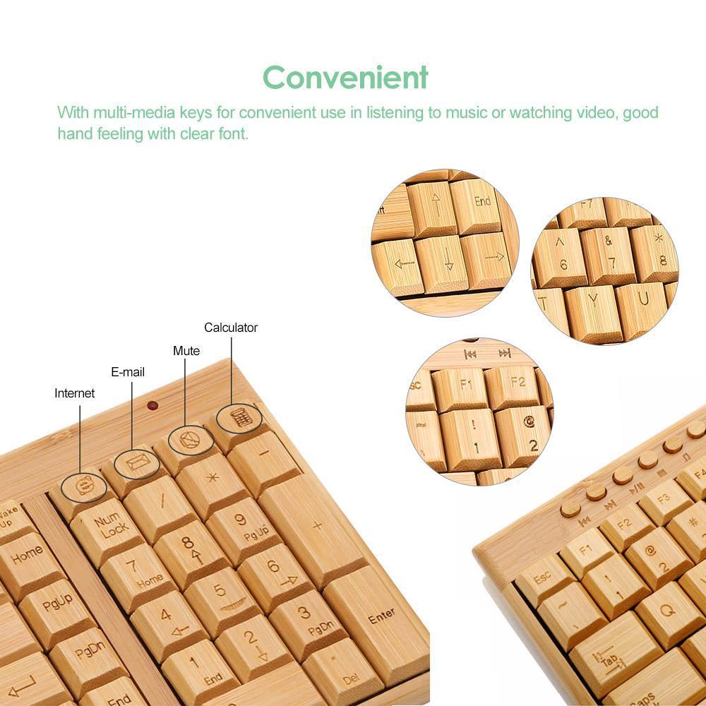 FINE LINE BATTERY POWERED BAMBOO KEYBOARD AND MOUSE - FINE LINE QUALITY PRODUCTS