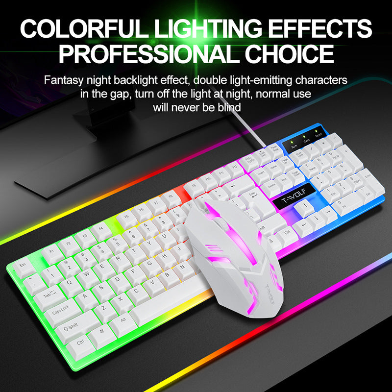 FINE LINE WIRED RAINBOW GAMING KEYBOARD AND MOUSE - FINE LINE QUALITY PRODUCTS