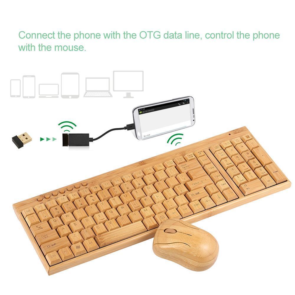 FINE LINE BATTERY POWERED BAMBOO KEYBOARD AND MOUSE - FINE LINE QUALITY PRODUCTS