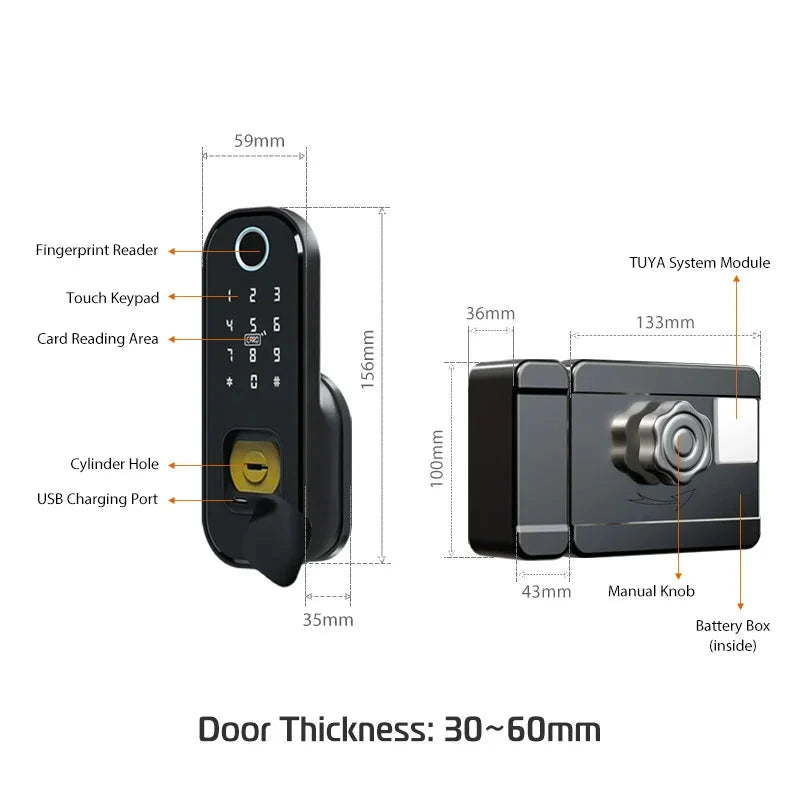 FINE LINE WATERPROOF WIFI FINGERPRINT SMART LOCK - FINE LINE QUALITY PRODUCTS