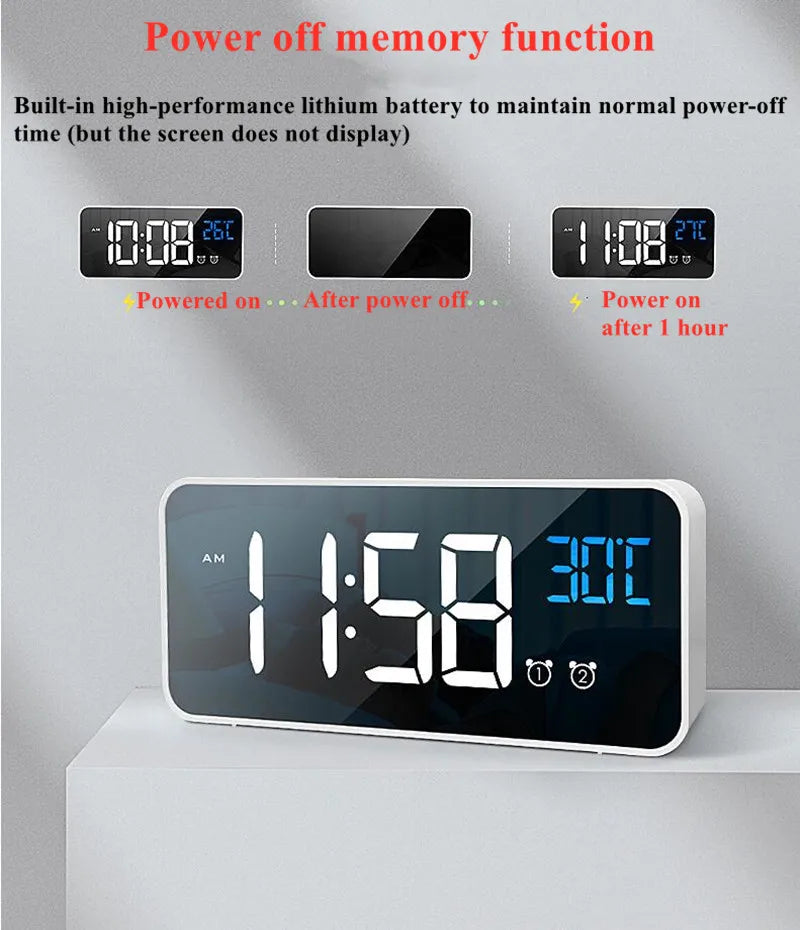 FINE LINE RECHARGEABLE DIGITAL ALARM CLOCK - FINE LINE QUALITY PRODUCTS