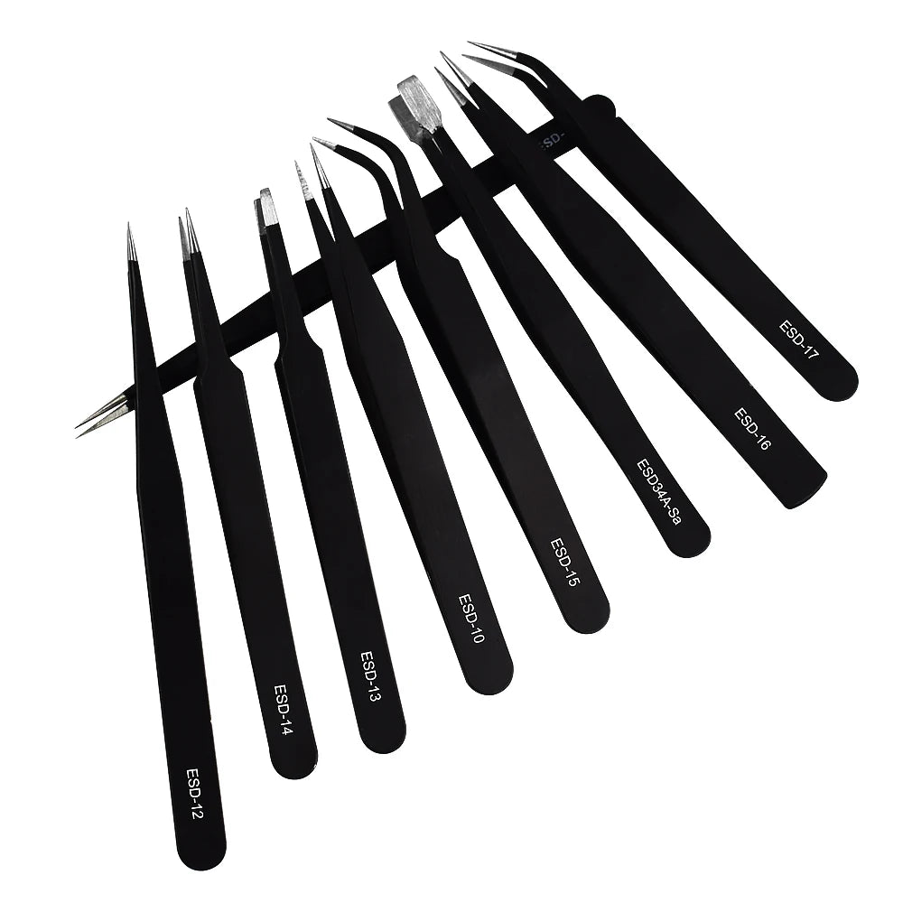 FINE LINE 9PC PRECISION ELECTRONIC TWEEZERS - FINE LINE QUALITY PRODUCTS