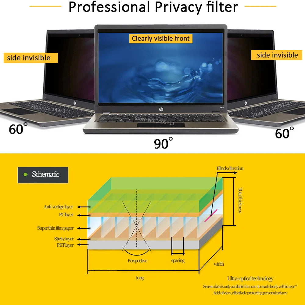 FINE LINE 15.6 inch PRIVACY FILTER FOR  LAPTOP SCREEN - FINE LINE QUALITY PRODUCTS