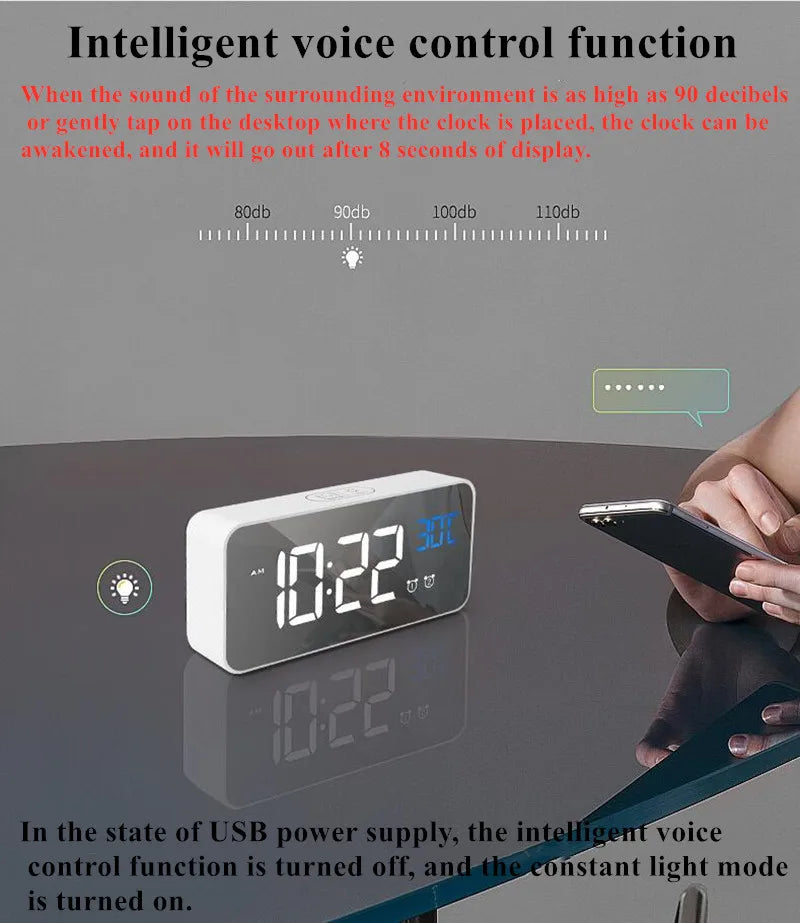 FINE LINE RECHARGEABLE DIGITAL ALARM CLOCK - FINE LINE QUALITY PRODUCTS