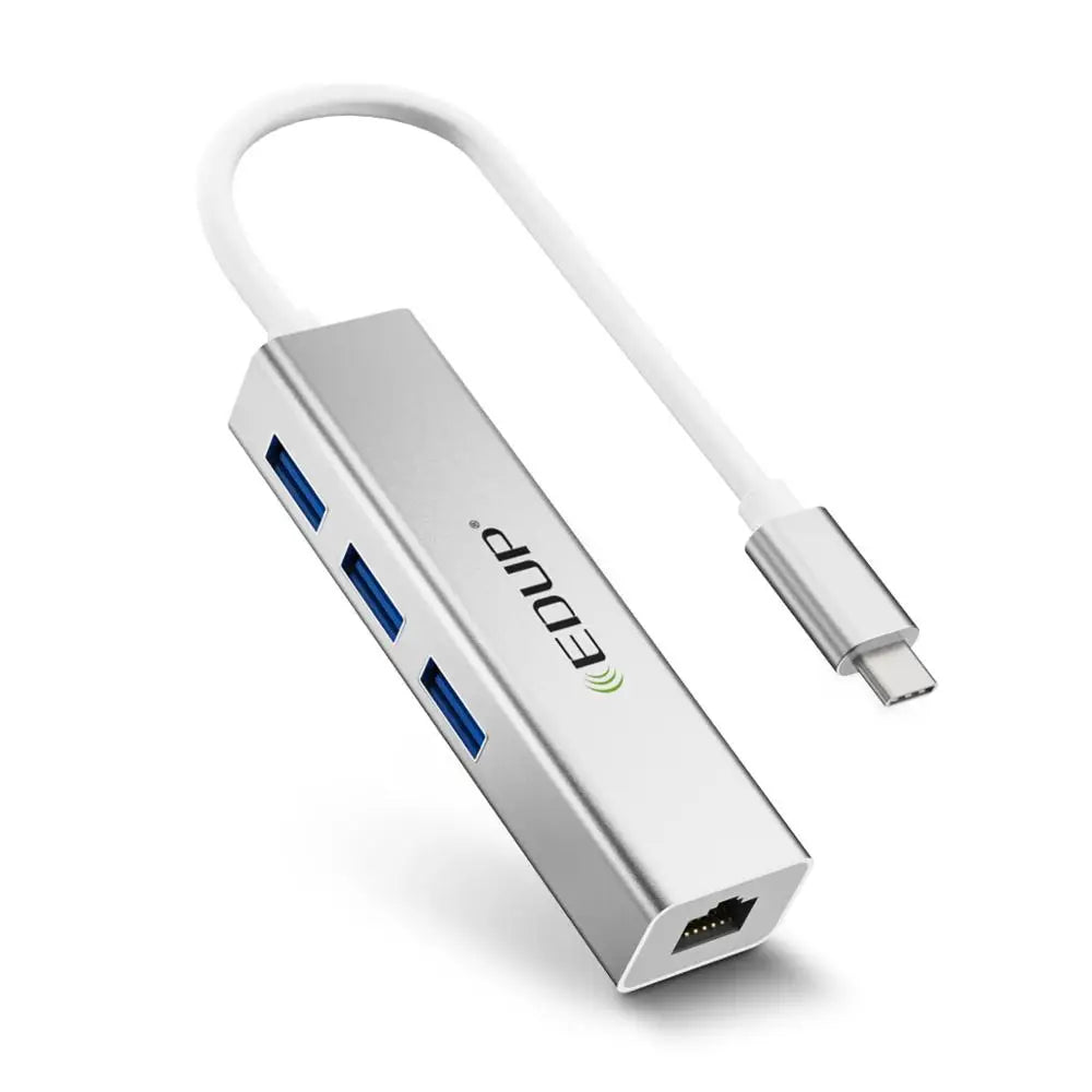 FINE LINE 3.0 USB 3 PORT TYPE C USB HUB TO RJ45 ETHERNET ADAPTER - FINE LINE QUALITY PRODUCTS