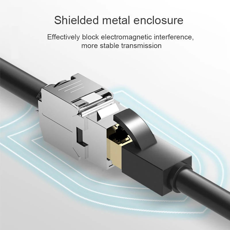 FINE LINE RJ45 CAT8 Cat7 CAT6A TOOL-LESS STP SHIELDED KEYSTONE JACK MODULE SELF-LOCKING CAT6 CAT5E - FINE LINE QUALITY PRODUCTS