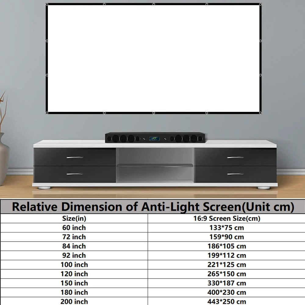 FINE LINE 60-200 INCH PORTABLE PROJECTOR SCREEN - FINE LINE QUALITY PRODUCTS