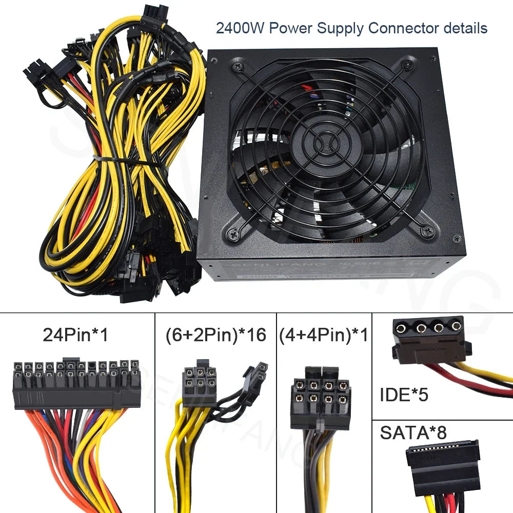 FINE LINE 2400W MINING RIG PSU PC COMPUTER  POWER SUPPLY - FINE LINE QUALITY PRODUCTS