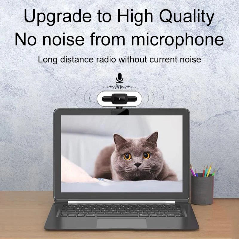 FINE LINE 4K WEBCAM WITH MICROPHONE AND LIGHT - FINE LINE QUALITY PRODUCTS