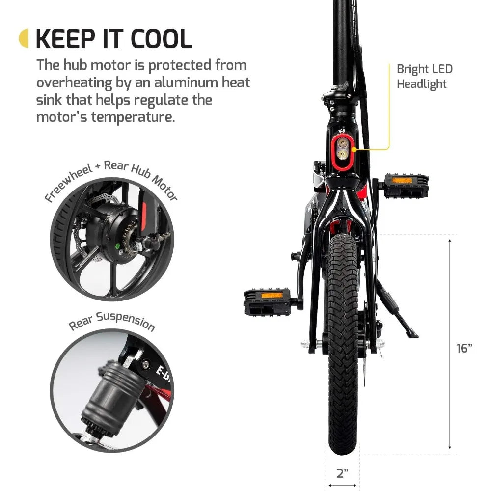 FINE LINE EB-7 ELITE FOLDING ELECTRIC BIKE WITH REMOVABLE BATTERY - FINE LINE QUALITY PRODUCTS