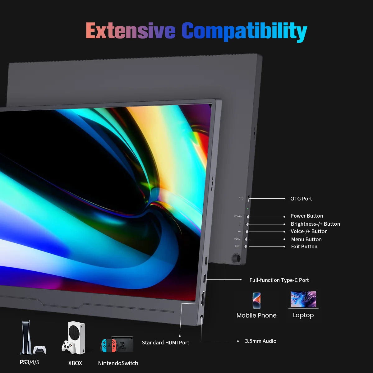 FINE LINE 15.6 INCH 4K FHD GAMING MONITOR