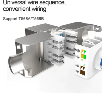 FINE LINE RJ45 CAT8 Cat7 CAT6A TOOL-LESS STP SHIELDED KEYSTONE JACK MODULE SELF-LOCKING CAT6 CAT5E - FINE LINE QUALITY PRODUCTS